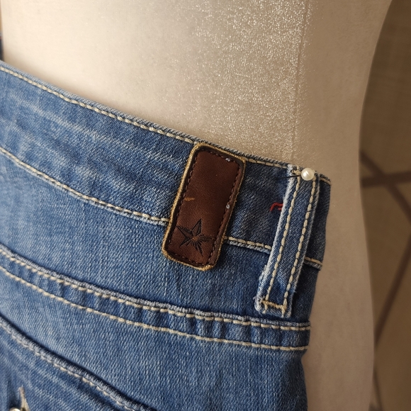 people's liberation women's stretch denim shorts size 26 blue - Picture 6 of 12